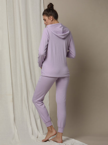 2pc. Maternity Hoodie & Jogger Lounge Set- Purple