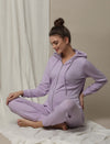 2pc. Maternity Hoodie & Jogger Lounge Set- Purple