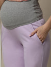 2pc. Maternity Hoodie & Jogger Lounge Set- Purple