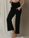 Maternity High-Waist Lounge Sleep Pants- Black
