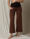 Maternity High-Waist Lounge Sleep Pants- Brown