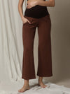 Maternity High-Waist Lounge Sleep Pants- Brown