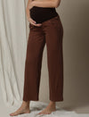 Maternity High-Waist Lounge Sleep Pants- Brown