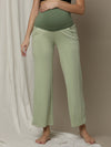 Maternity High-Waist Lounge Sleep Pants- Green