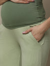 Maternity High-Waist Lounge Sleep Pants- Green