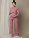 Maternity High-Waist Lounge Sleep Pants- Pink