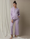 2pc. Maternity Rib-Knit Hoodie + Pyjama Set