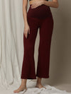 Maternity High-Waist Lounge Sleep Pants- Burgundy