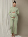 2pc. Maternity Lounge PJ Set- Green