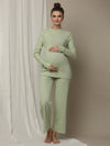 2pc. Maternity Lounge PJ Set- Green