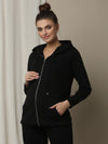 Rib Zipper Hooded Jacket