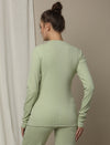 Maternity Rib Knit T-Shirt- Green