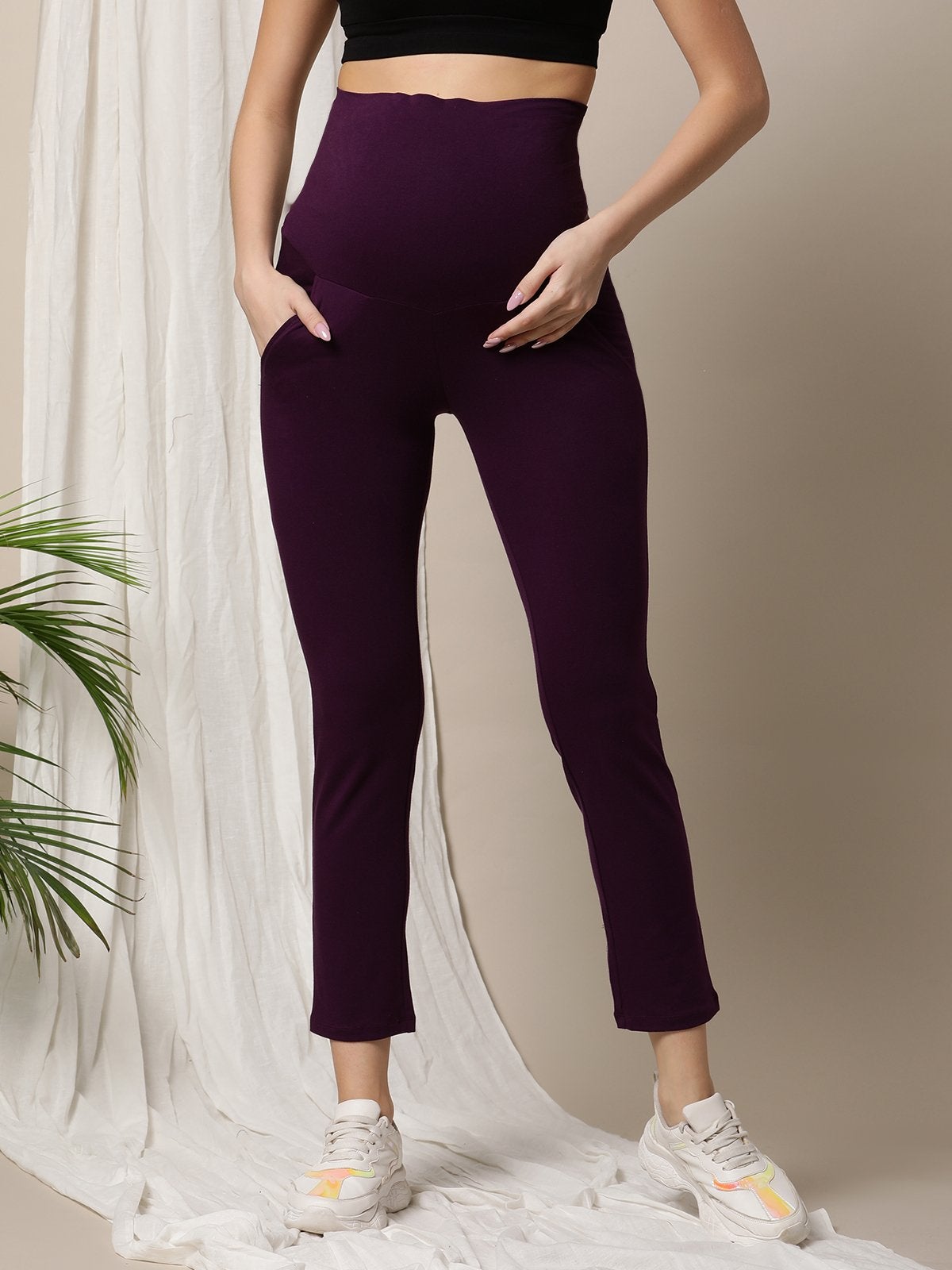 Buy Lenam Womens Stretch Fit Black Maternity Pants M at Amazonin