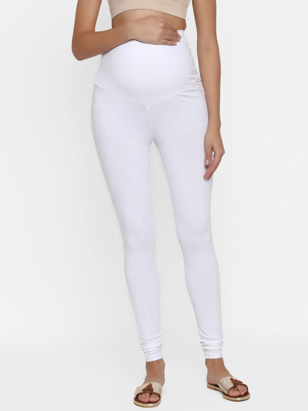 White Maternity Churidar Pajami