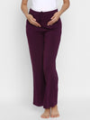 Purple Maternity Pants With Drawstring