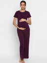 Maroon Maternity Pajama Set