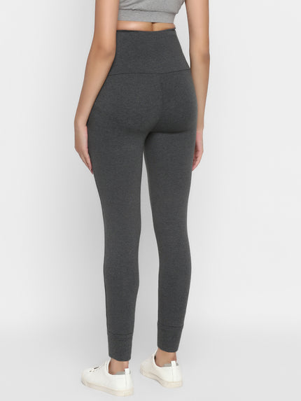 Maternity T-shirt & Joggers Set- White/Grey