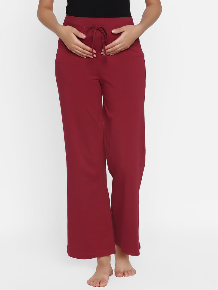 Maternity Palazzo Pants With Adjustable Cord Kalahasti