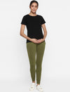 High-rise Maternity Joggers Pants- Dark Green