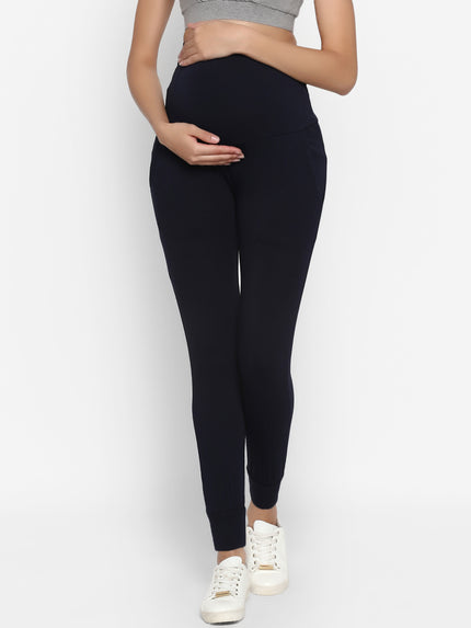 Maternity T-shirt & Joggers Set- Yellow/Blue