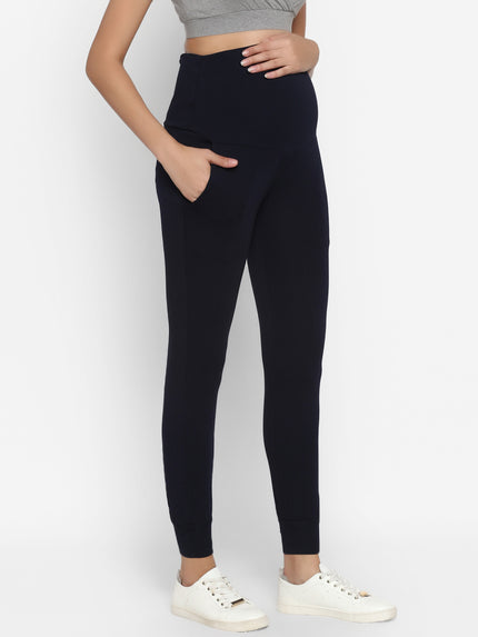 Maternity T-shirt & Joggers Set- Yellow/Blue