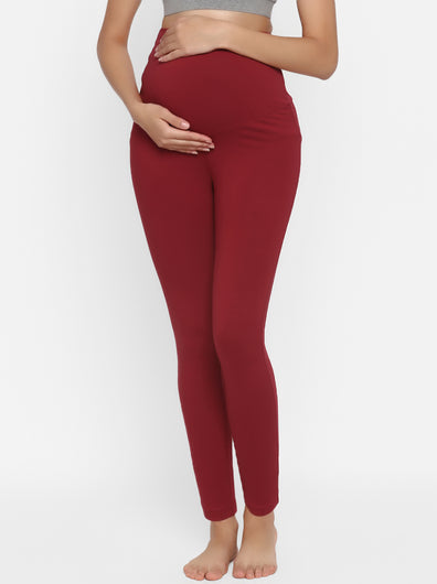 Maroon Maternity Leggings