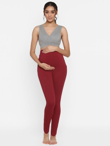 Maroon Maternity Leggings