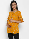 Boho Button Front Maternity & Nursing blouse