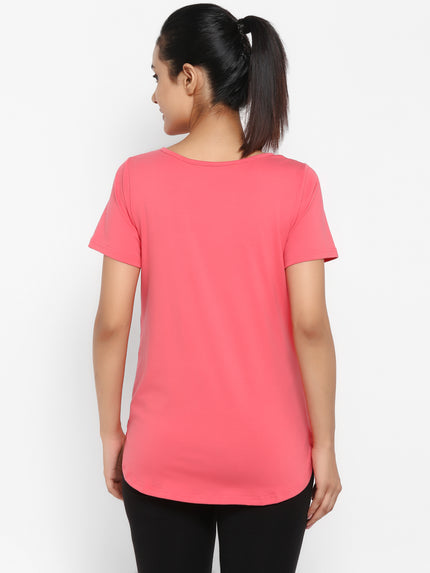 Maternity Under-Belly Leggings & T-Shirt Set- Peach