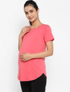 Maternity Under-Belly Leggings & T-Shirt Set- Peach