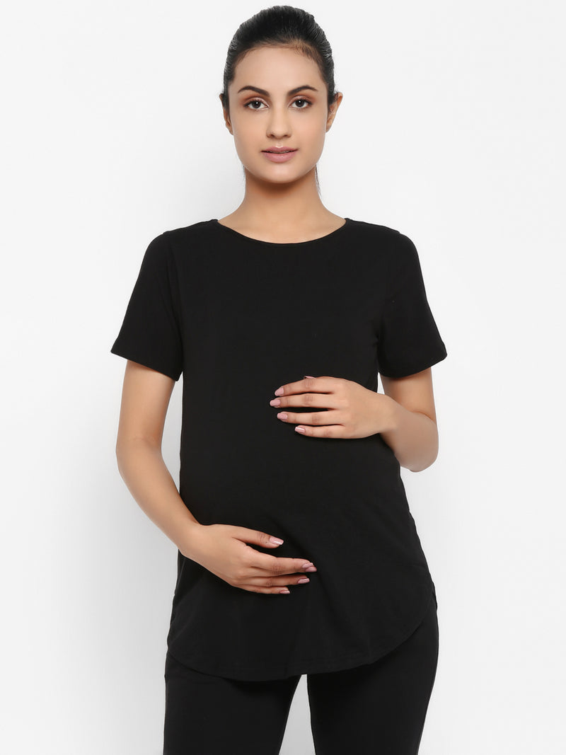 Maternity summer T-Shirt Black