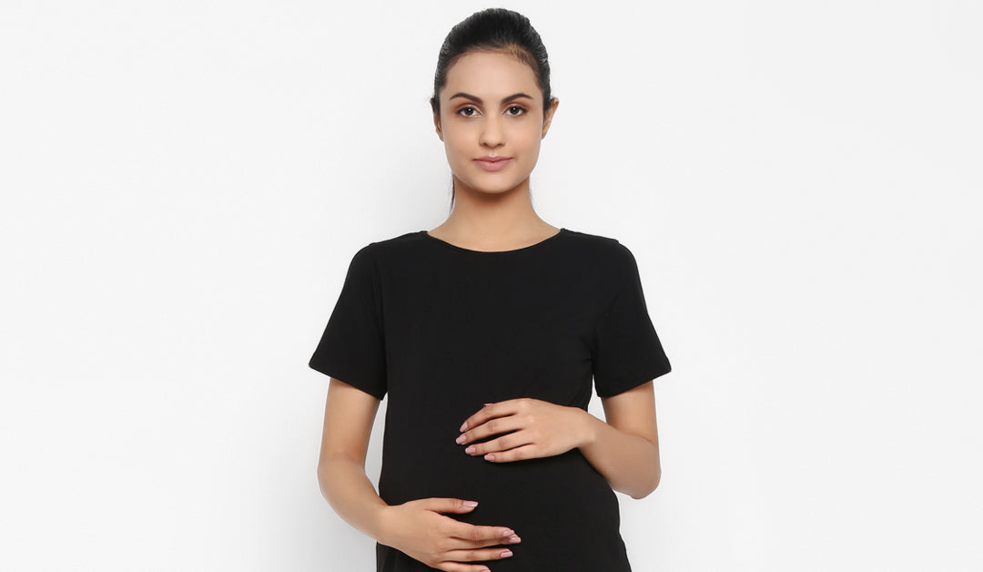 Maternity Under-Belly Leggings & T-Shirt Set- Grey