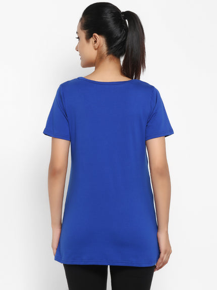 Maternity UnderBelly Leggings & Nursing T-Shirt Set- Blue