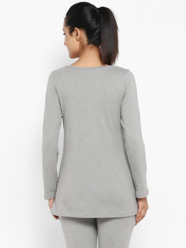 2pc. Maternity UnderBelly Leggings + Feeding T-Shirt - Grey