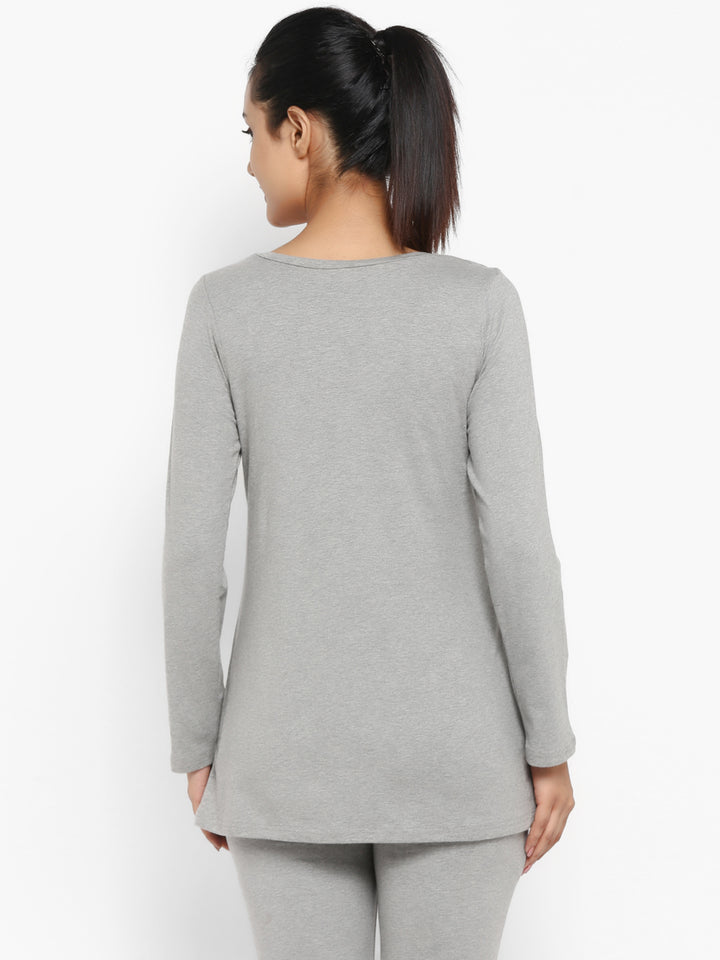 2pc. Maternity UnderBelly Leggings + Feeding T-Shirt - Grey