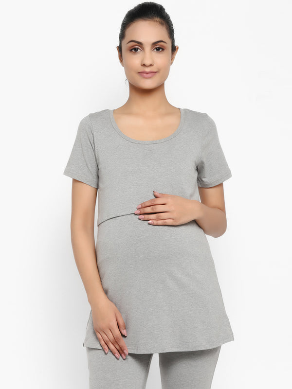 2pc. Maternity UnderBelly Leggings + Feeding T-Shirt