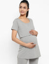 Maternity Half Sleeves Nursing T-shirt