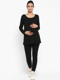 2pc. Maternity Leggings + Feeding T-Shirt