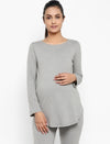 Maternity Under-Belly Leggings & T-Shirt Set- Grey