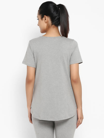 Maternity Under-Belly Leggings & T-Shirt Set- Grey