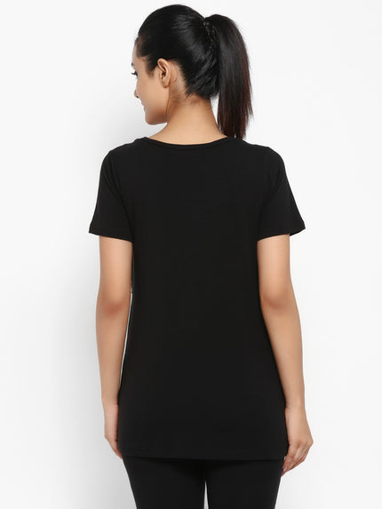 Maternity UnderBelly Leggings & Nursing T-Shirt Set- Black