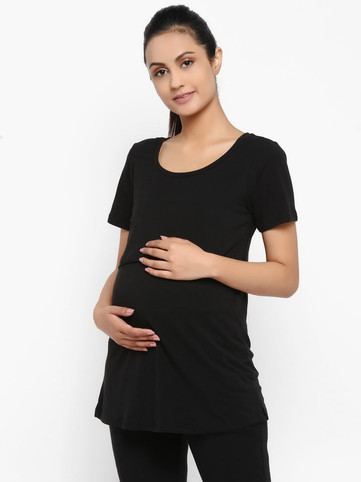 2pc. Maternity UnderBelly Leggings + Feeding T-Shirt