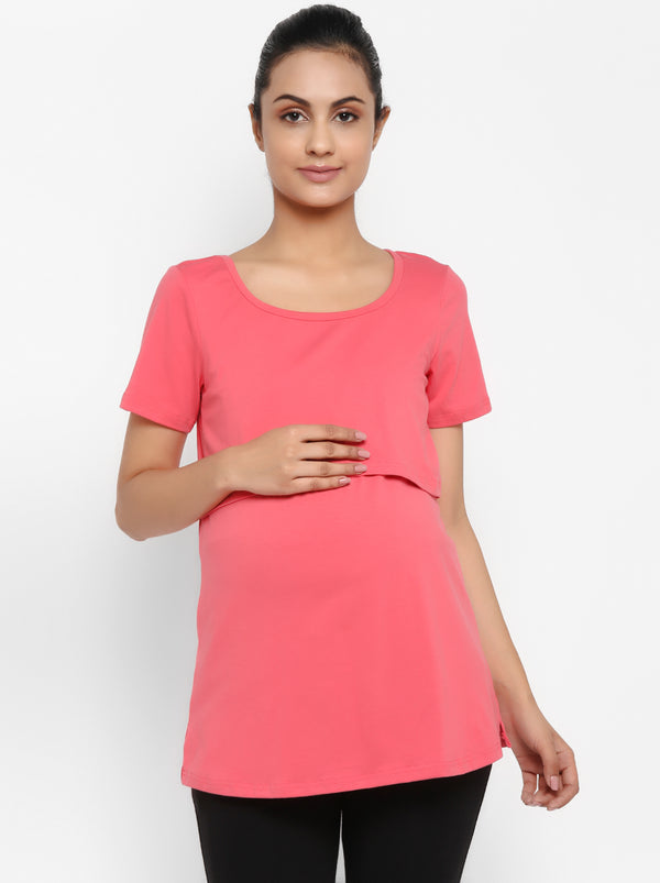 Maternity Half Sleeves Nursing T-shirt