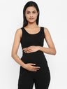 2pc. Set- Maternity Bra + Over Belly Shorts - Black