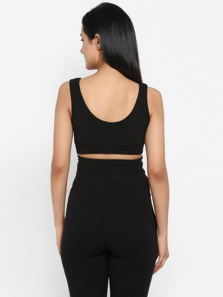 2pc. Set- Maternity Bra + Over Belly Shorts - Black