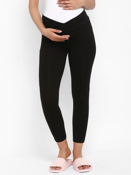 Maternity Under-Belly Leggings & T-Shirt Set- Peach