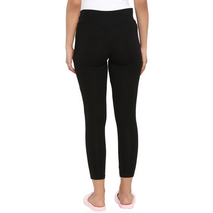 Maternity Under-Belly Leggings & Feeding T-Shirt- Black