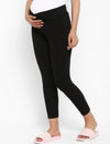 Maternity Under-Belly Leggings & Feeding T-Shirt- Black