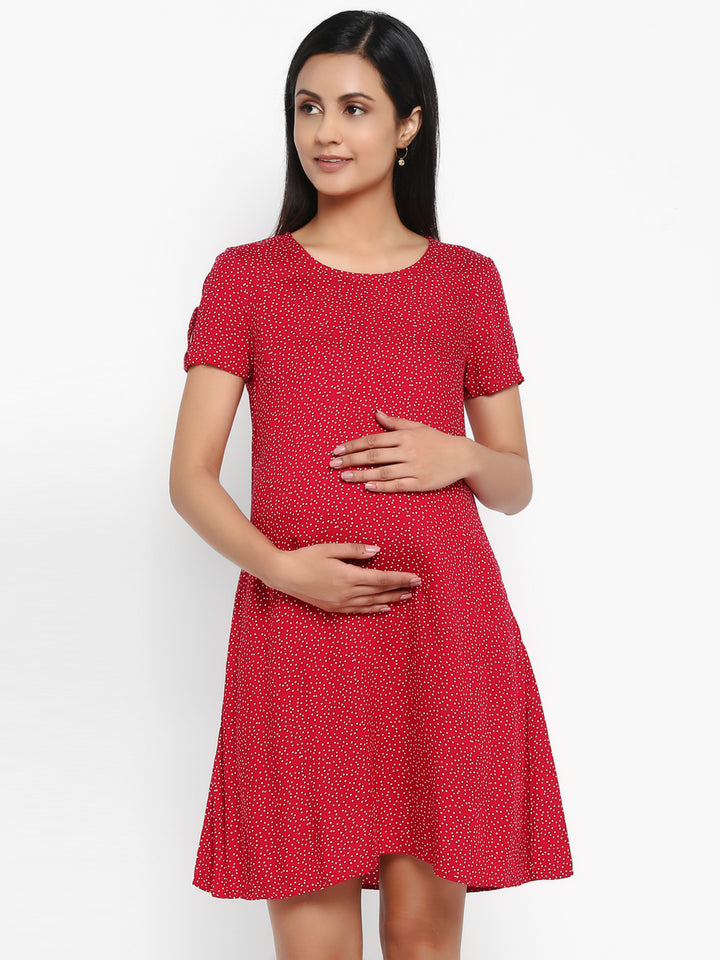 Maternity Polka Dots Dress