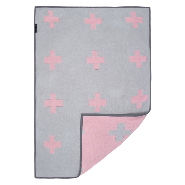 Baby Blanket with Pillow and Baby Elephant Soft Grey and Pink